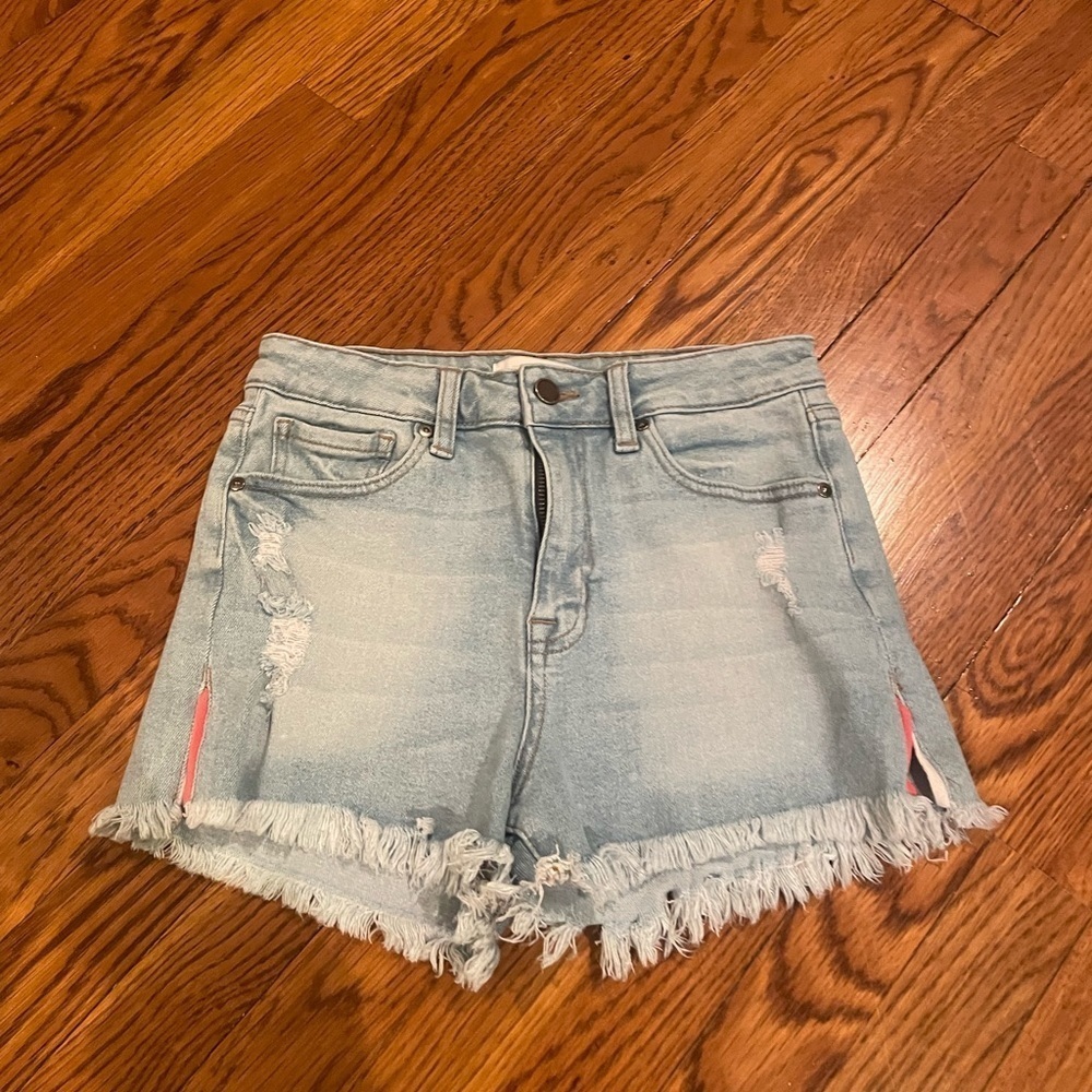 JUST Black Denim Light Blue Jean Shorts Size Small